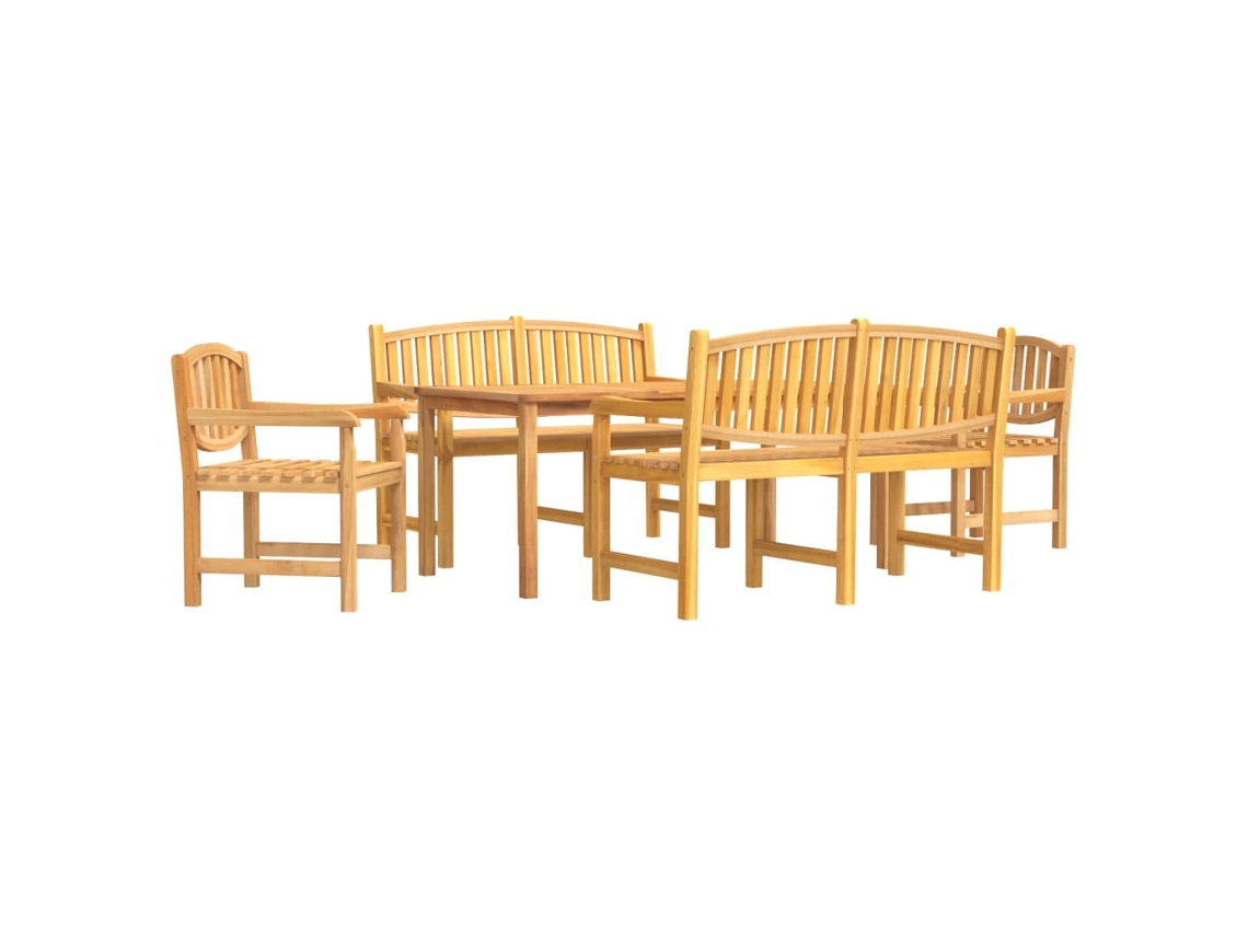 Maison Exclusive - 5 Pcs Conjunto De Jantar P/ Jardim Madeira De Teca Maciça