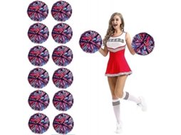 12 pompons de cheerleading com buracos para dedos de lâmina metálica tamanho 26-30cm S/MARCA