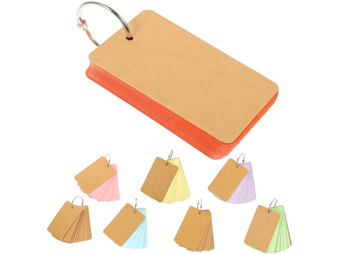 8 Peças Fiches Kraft Vierges Lot De Petites Cartes Mémoire À Relier Bloc-notes Pour Bureau De Révision Et Mémo