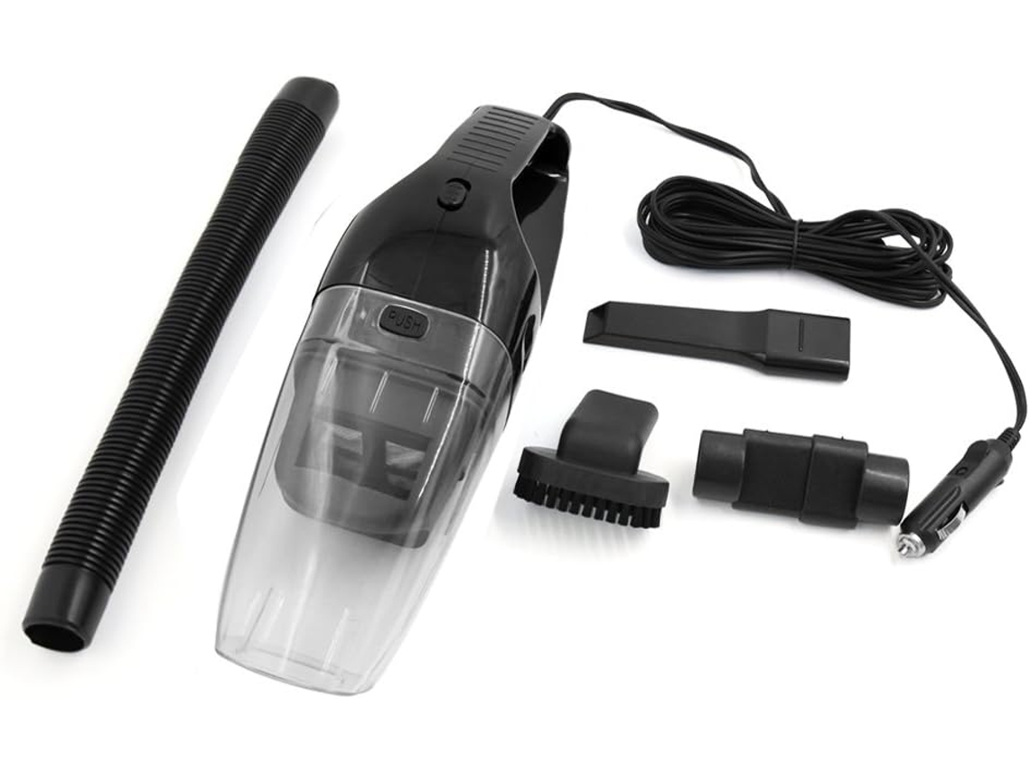 Aspirador De Pó Portátil Ruilogod Dc 12v 120w Com Corpo Em Plástico Preto Para Uso Superfícies Secas Ou Úmidas, Ideal