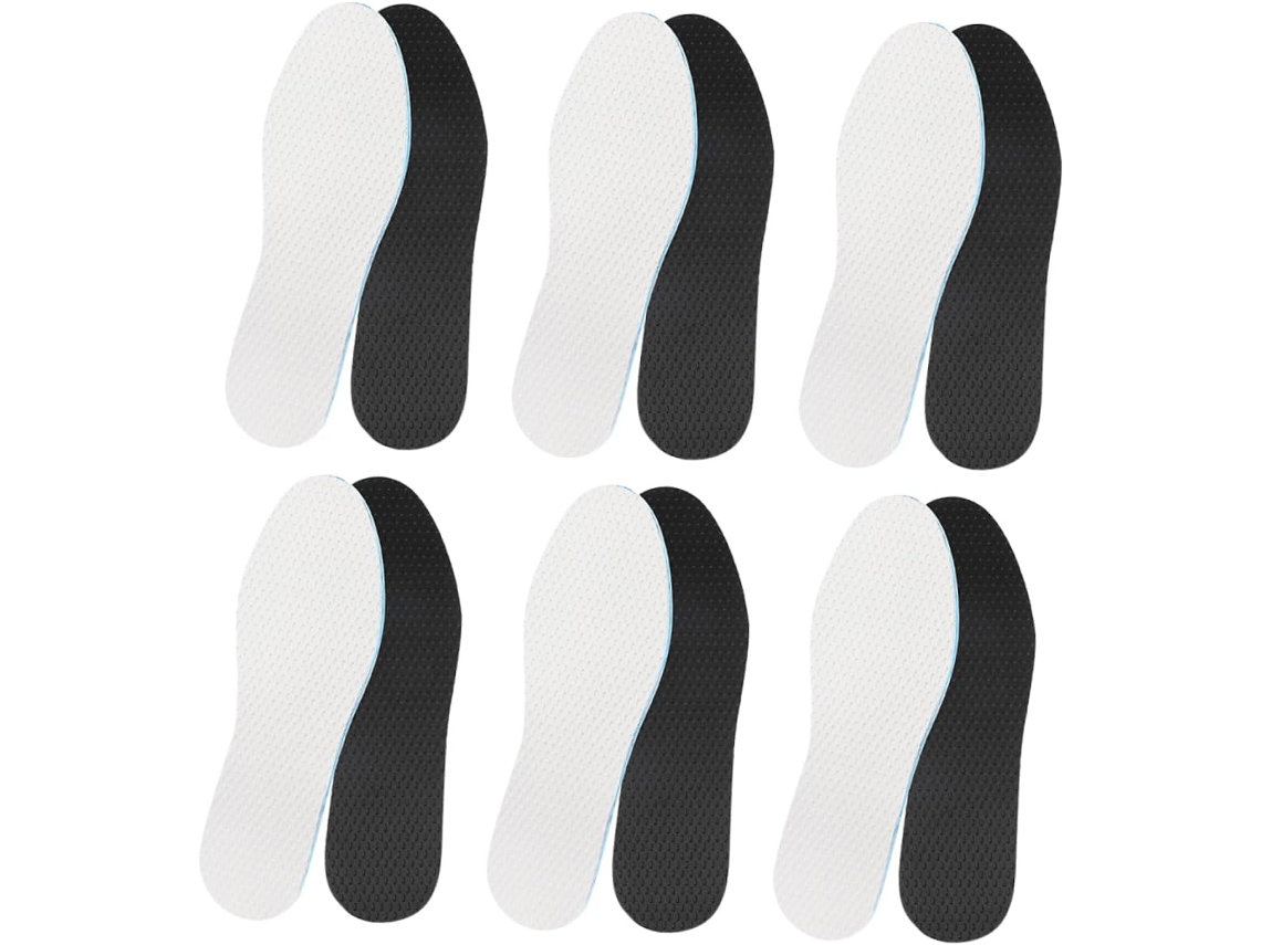 6 Pares De Palmilhas Látex Para Tênis Caminhada E Corrida, Respiráveis, Com Absorção De Impacto E Confortáveis Para Uso