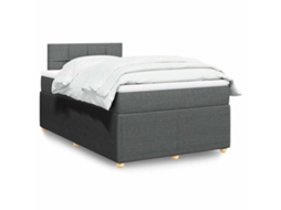Vidaxl Cama Boxspring Com Colchão 120x190 Cm Tecido Cinzento-escuro