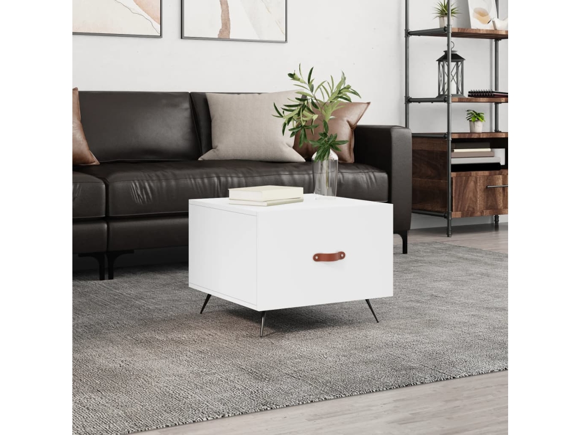 Vidaxl Mesa De Centro 50x50x40 Cm Derivados De Madeira Branco