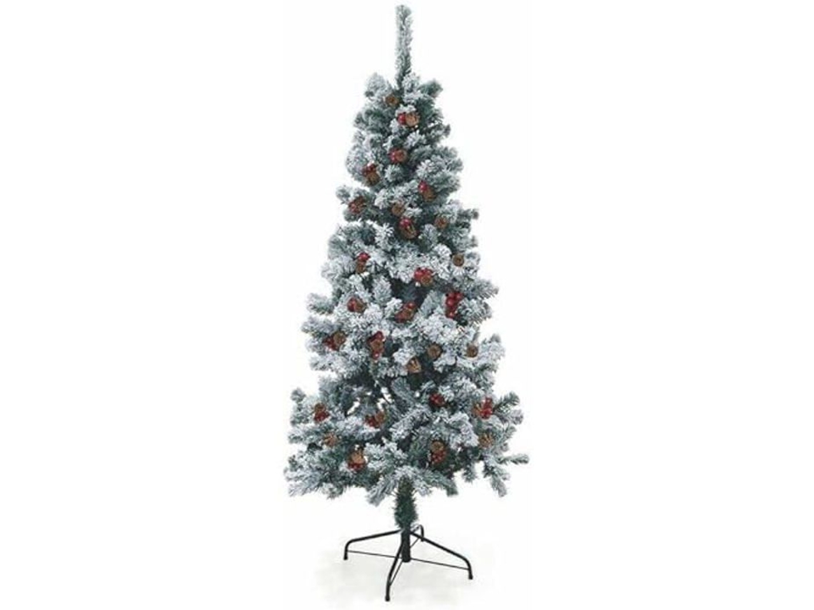 Árvore de Natal Sestriere 150 Cm 350 Ramos com Neve Pinhões e Bagas GALILEO
