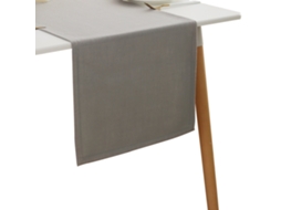 Caminho De Mesa 30x140 Cm Cinzento Claro, Efeito Linho Em Poliéster, Impermeável Com Efeito Lotus E Lavável