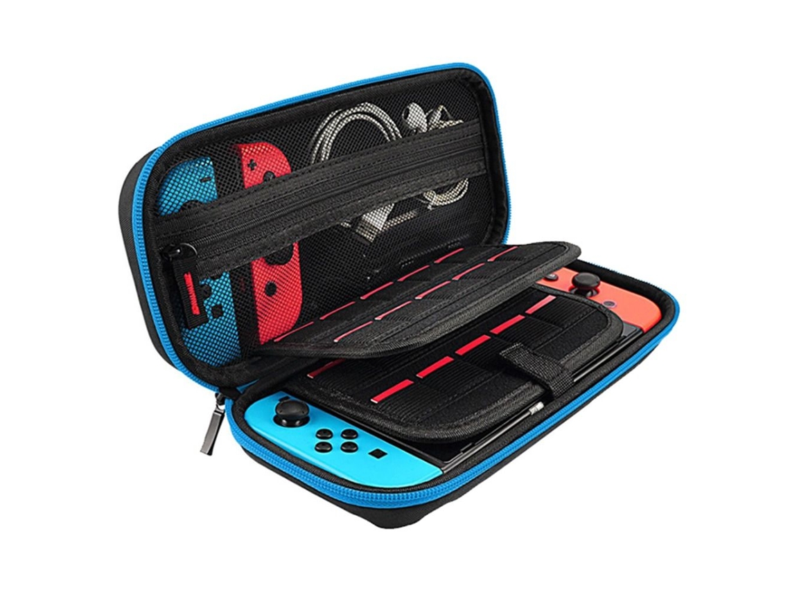 Capa Protetora Rígida para Console Nintendo Switch Oled com 20 Cartuchos de Jogos BRILVIBERA