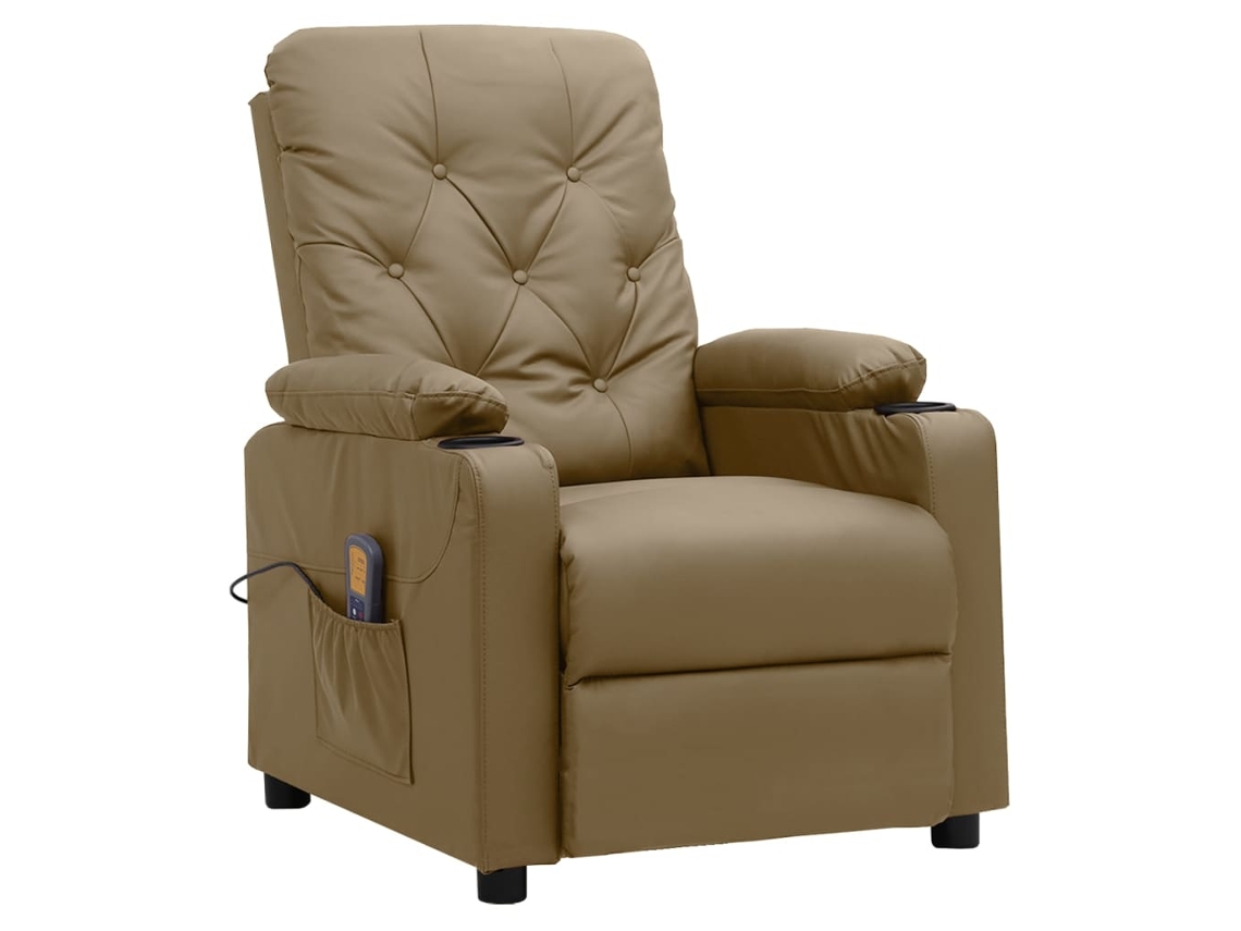 Vidaxl Cadeira De Massagens Couro Artificial Cappuccino