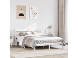 Vidaxl Cama Sem Colchão 150x200 Cm Madeira De Pinho Maciça Branco