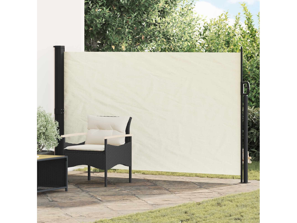 Vidaxl Toldo Lateral Retrátil 300 X 170 Cm Poliéster Retangular Creme