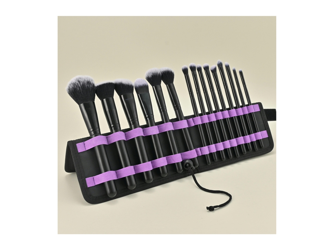 Pincéis de Maquilhagem Profissional 15Pcs Conjunto de Kit de para Base e Mistura com Bolsa Cor 2 LUUCOZK