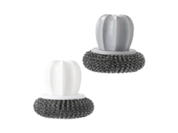 Conjunto de 2 Escovas para Limpeza de Panelas, Cinza AQUAFORGE