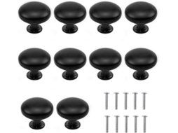 10 peças de puxador de porta em cristal preto, 30 mm BRILVIBERA