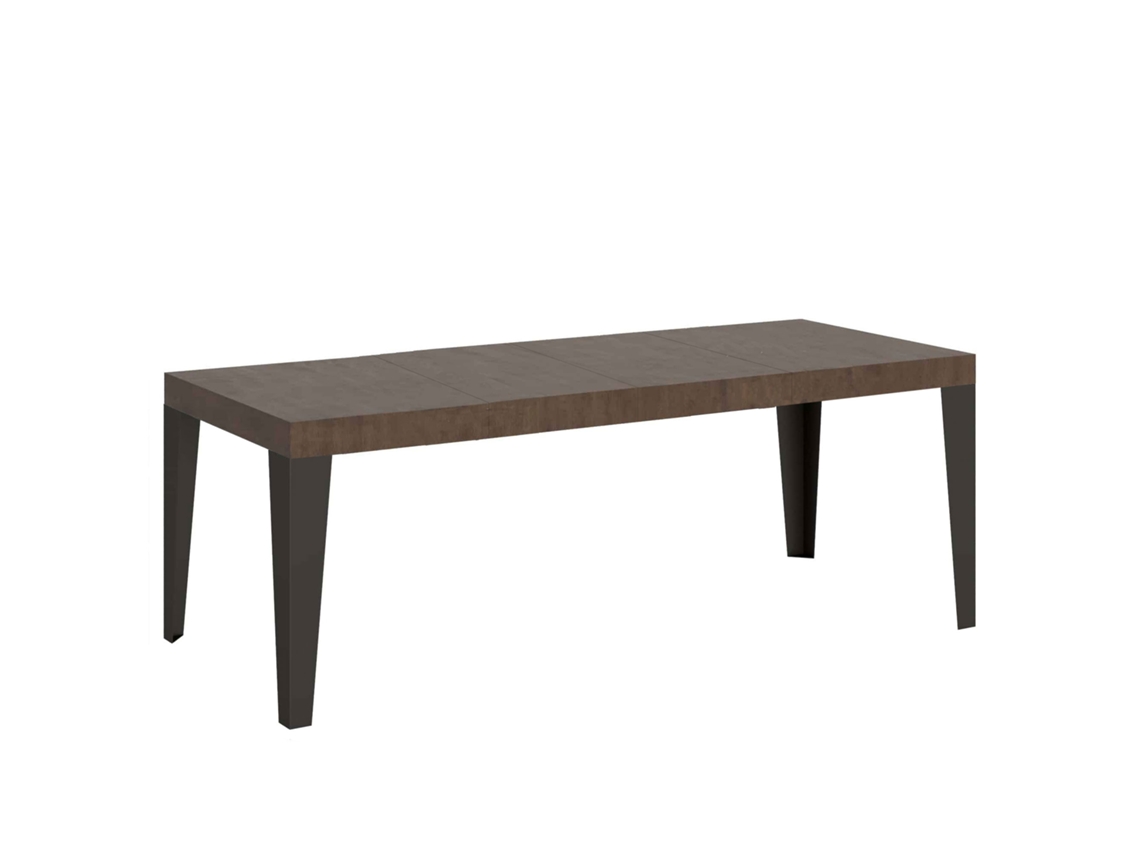Mesa Extensível 200/304x90 Cm Flame Premium Nogueira Pés Antracite Itamoby