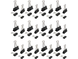 Conjunto de 120 prendedores metálicos vermelhos para organização de massas.