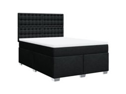 Box Spring Bed, Box Spring Beds Vidaxl Preto Tecido (140 X 190 Cm)