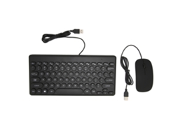 Combo De Teclado E Mouse Com Fio Ergonômico Usb Preto