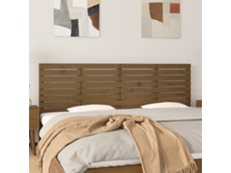 Cabecero de pared 206x3x63 cm Pino macizo marrón miel