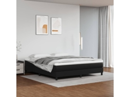 Vidaxl Cama Com Molas/colchão 180x200 Cm Couro Artificial Preto