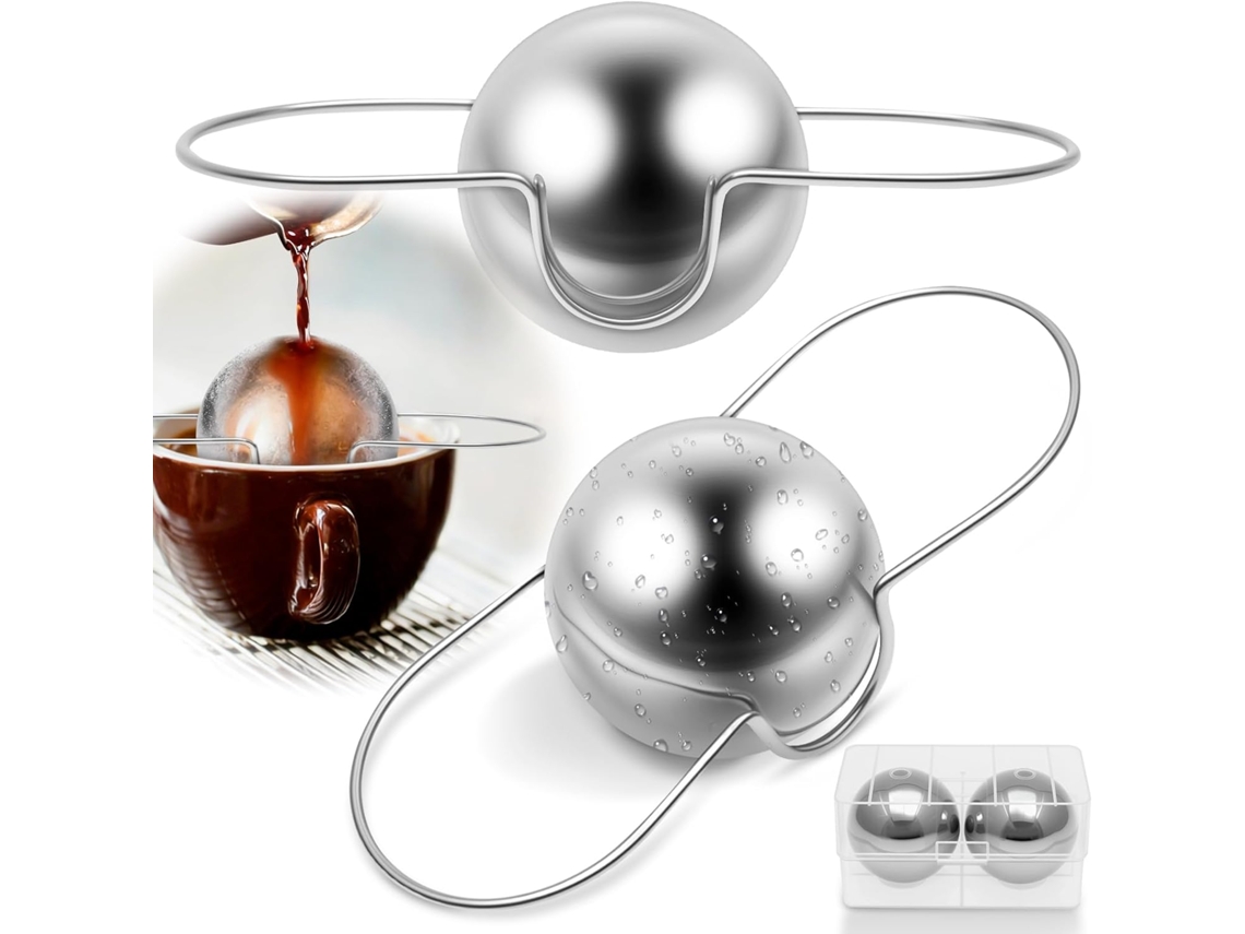 Bolas Resfriamento Café Expresso Aço Inoxidável 2 Unidades BRILVIBERA