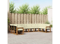 Vidaxl Conjunto De Sofás Para Exterior 10 Pcs Natural E Creme