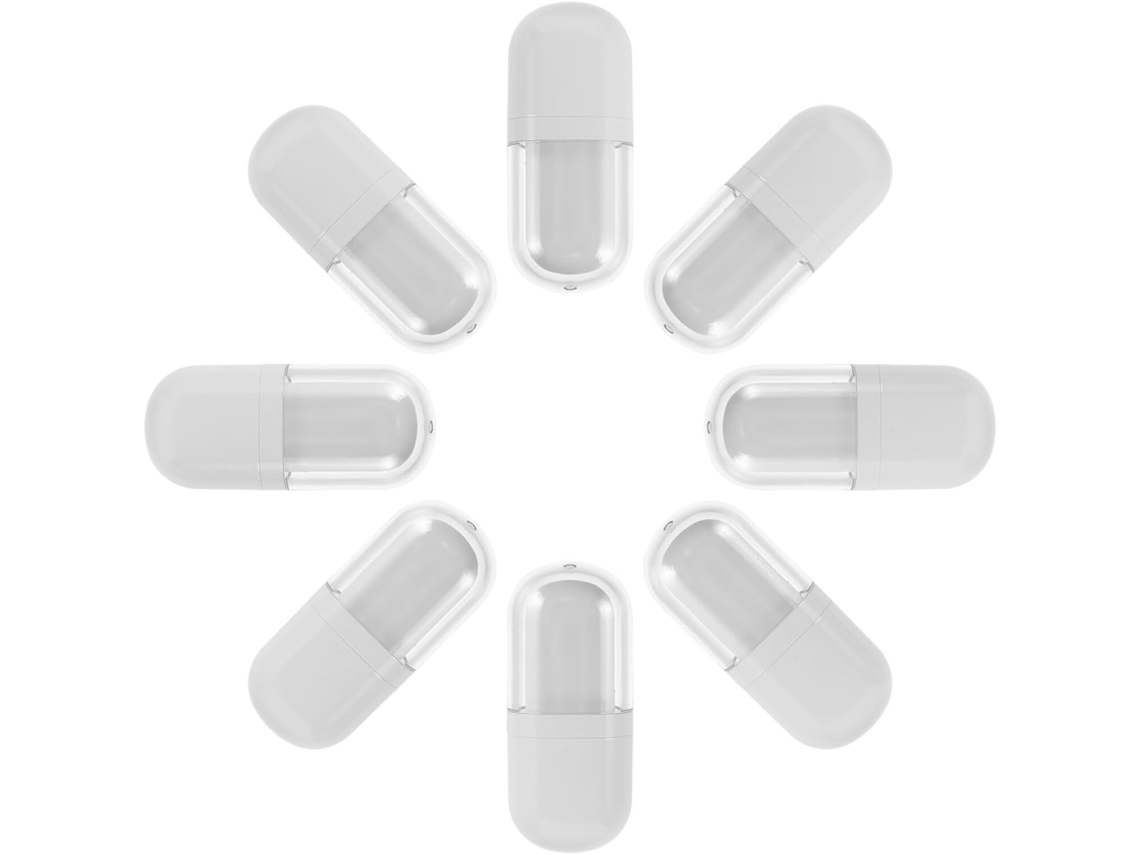 Ciieeo De 8 Tubos Ovais De Plástico Branco Com Bico De 3ml, Reutilizáveis E Portáteis Para