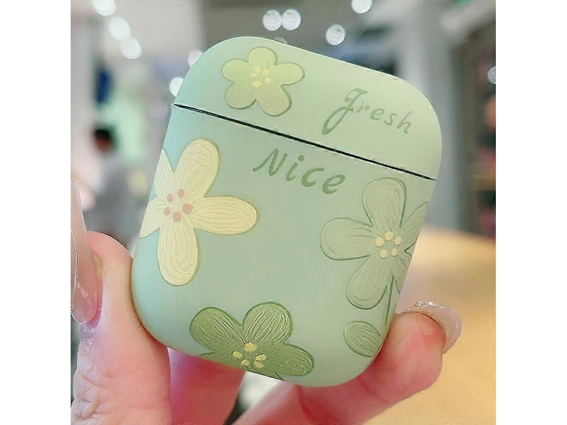 Capa Protetora Fosca Para Fones De Ouvido Airpods 1/2 Com Estampa Floral Em Pintura A Óleo.