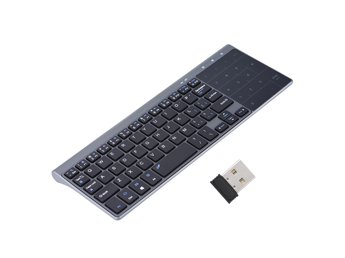 Teclado Mini Fino Sem Fio Com Touchpad