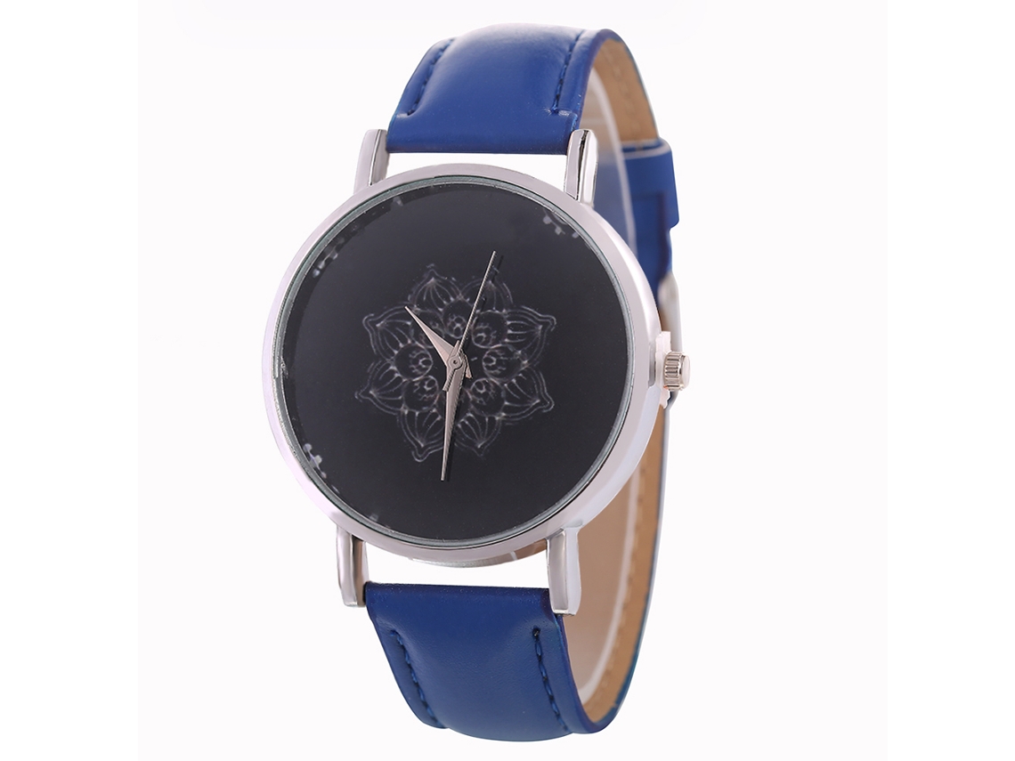 Reloj De Pulsera Analógico De Cuarzo Con Correa Pu Para Mujer Y Hombre (azul Real)