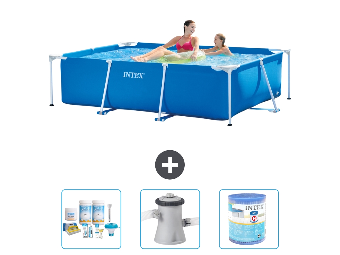 Piscina com Estrutura Retangular 220x150x60 Cm 4 peças S40001 INTEX
