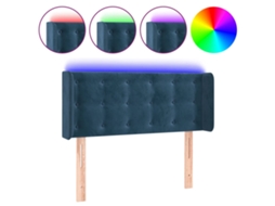 Led Headboard, Led Headboards Vidaxl Azul Veludo (103 X 16 X 78/88 Cm)