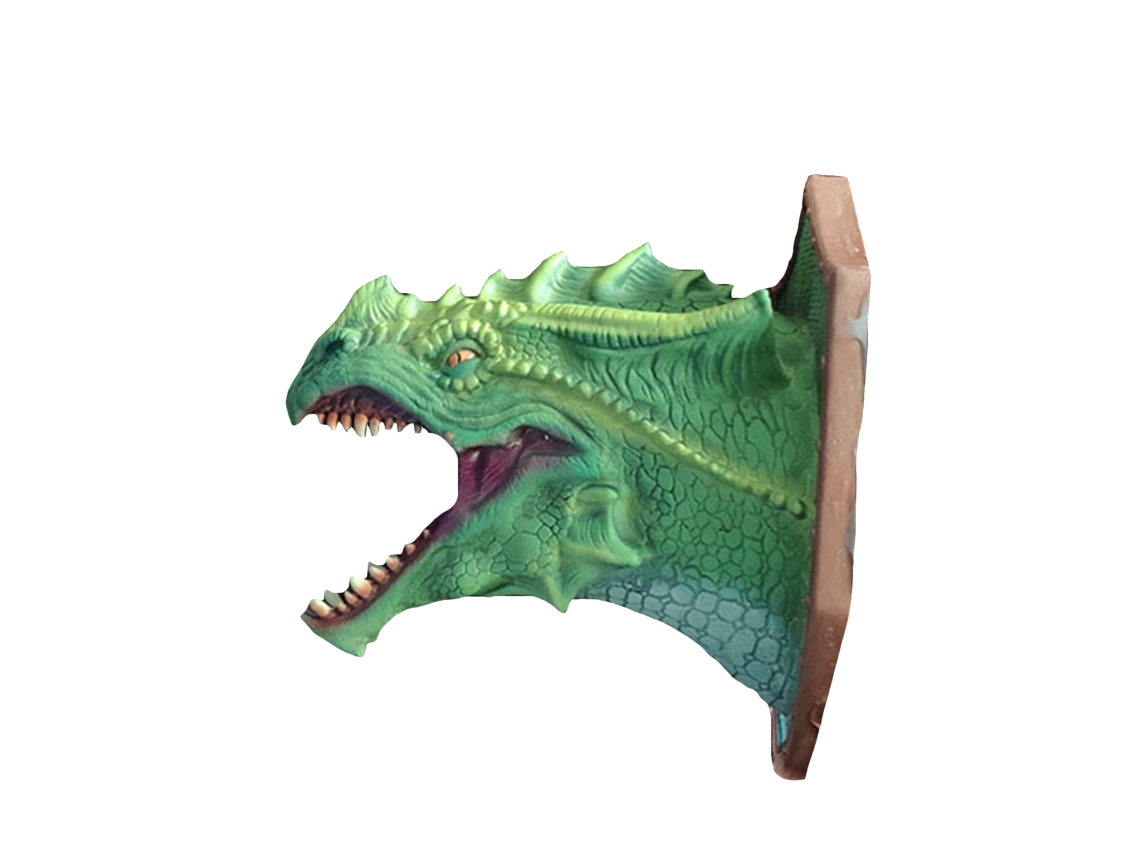 Decoração Parede Cabeça Dinossauro Luz Led Spraying