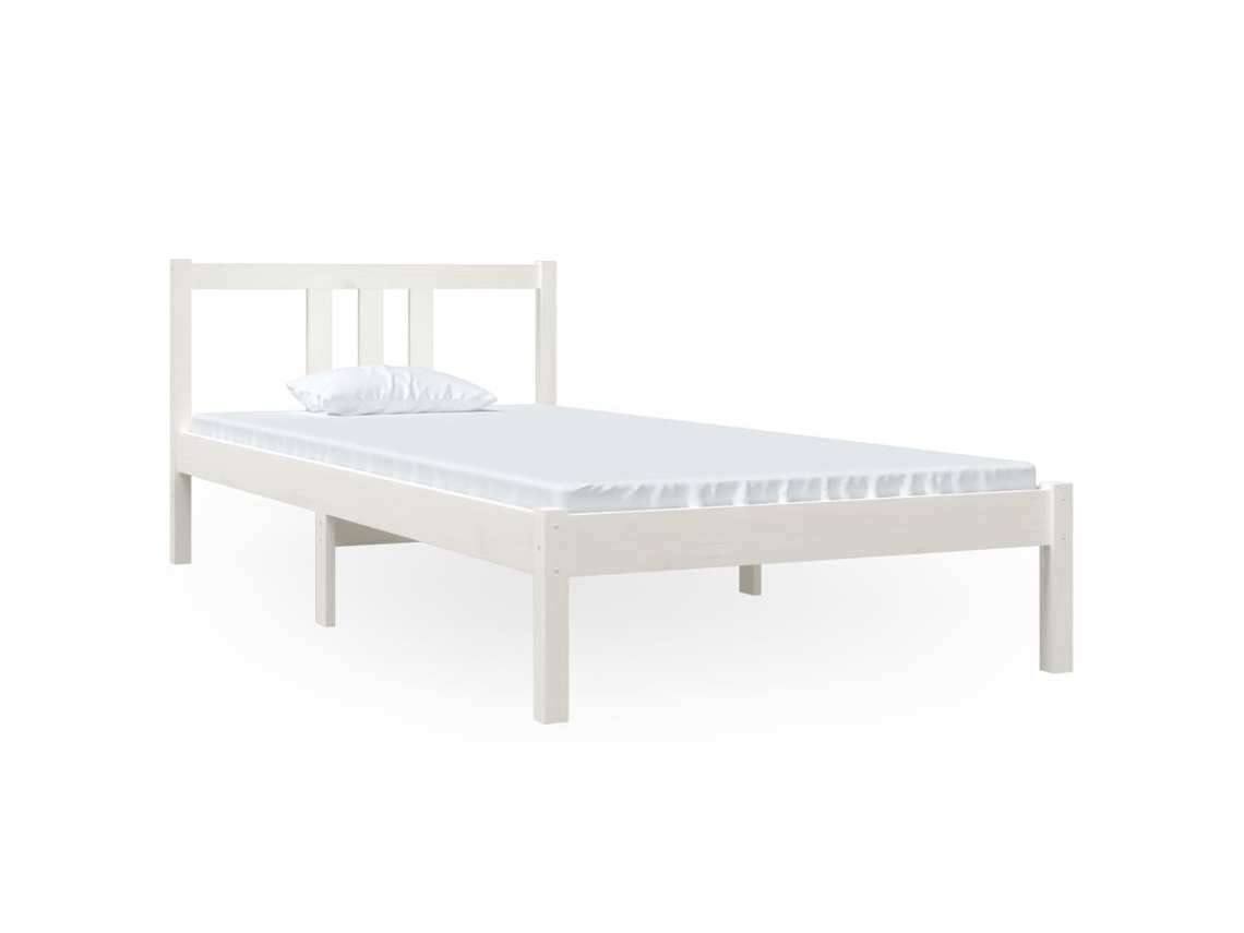 Estrutura de Cama 90x200 Cm Madeira Maciça Branco MAISON EXCLUSIVE