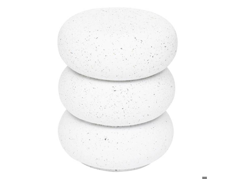 Mesa Lateral Stoneto Branca 43x35x35cm Criador De Interiores Atmosphera Branco Atmosphera Créateur Dintérieur