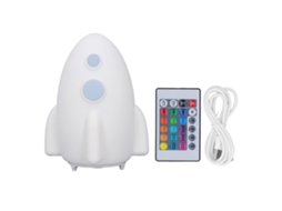 Luz noturna LED colorida recarregável por USB em formato de foguete, luz ambiente para quarto de bebê, presente de Natal.