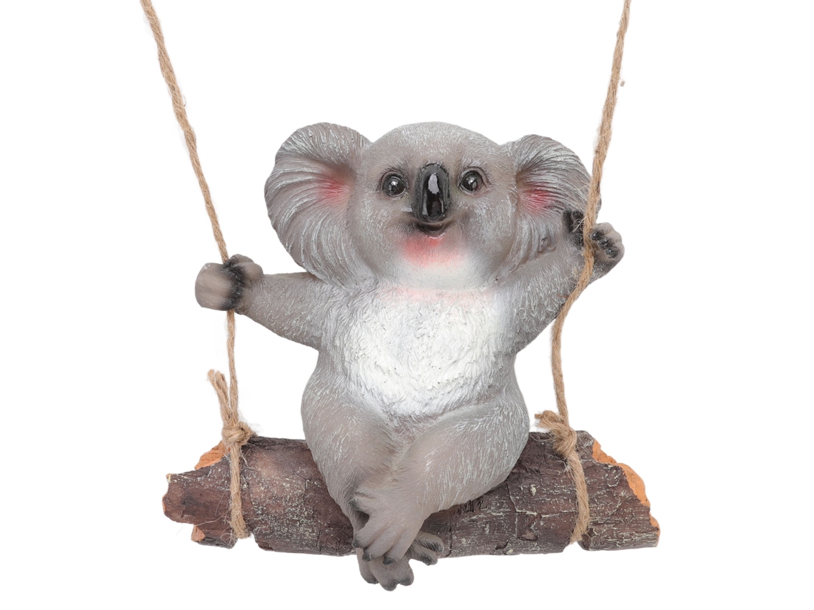 Escultura de canguru em balanço de resina decorativa para jardim e casa