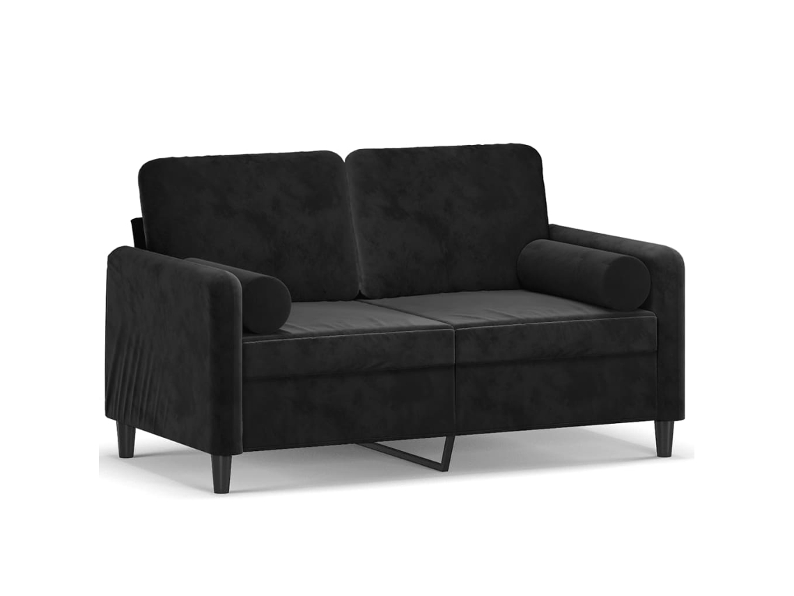 Maison Exclusive - Sofá 2 Lugares C/ Almofadas Decorativas 120 Cm Veludo Preto