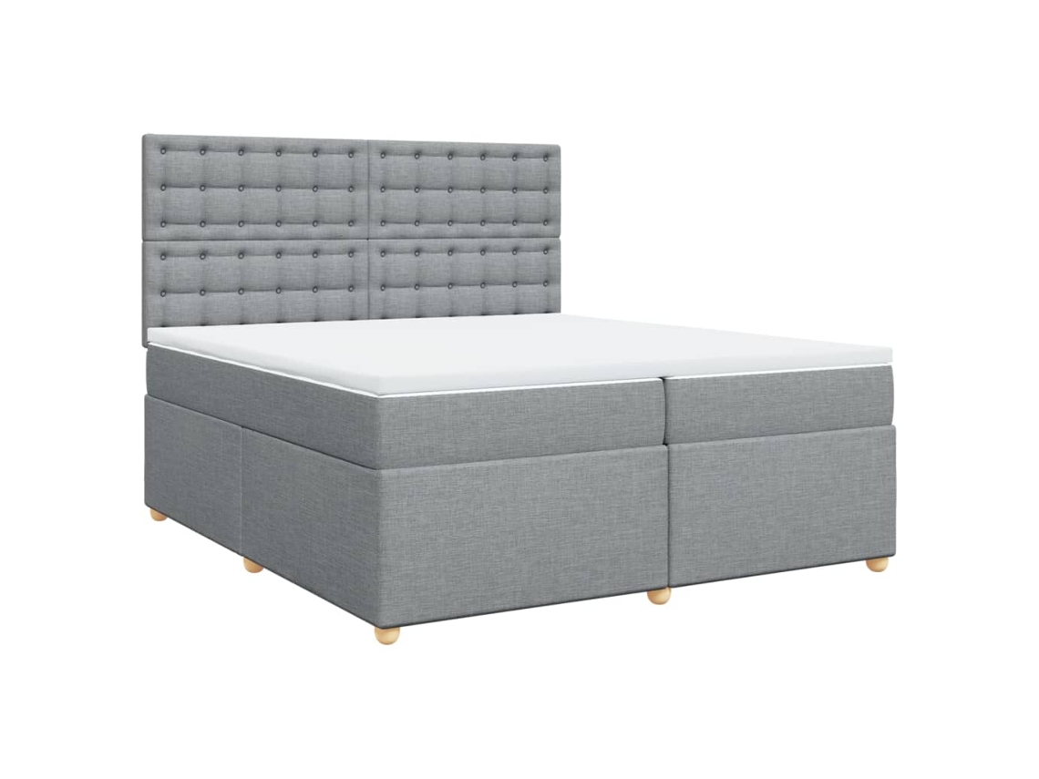 Cama com Molas/colchão 200x200 Cm Tecido Cinza claro MAISON EXCLUSIVE