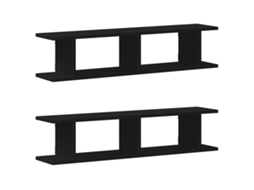 Wall Shelf, Wall Shelves Vidaxl Preto Madeira Processada (90 X 18 X 20 Cm)
