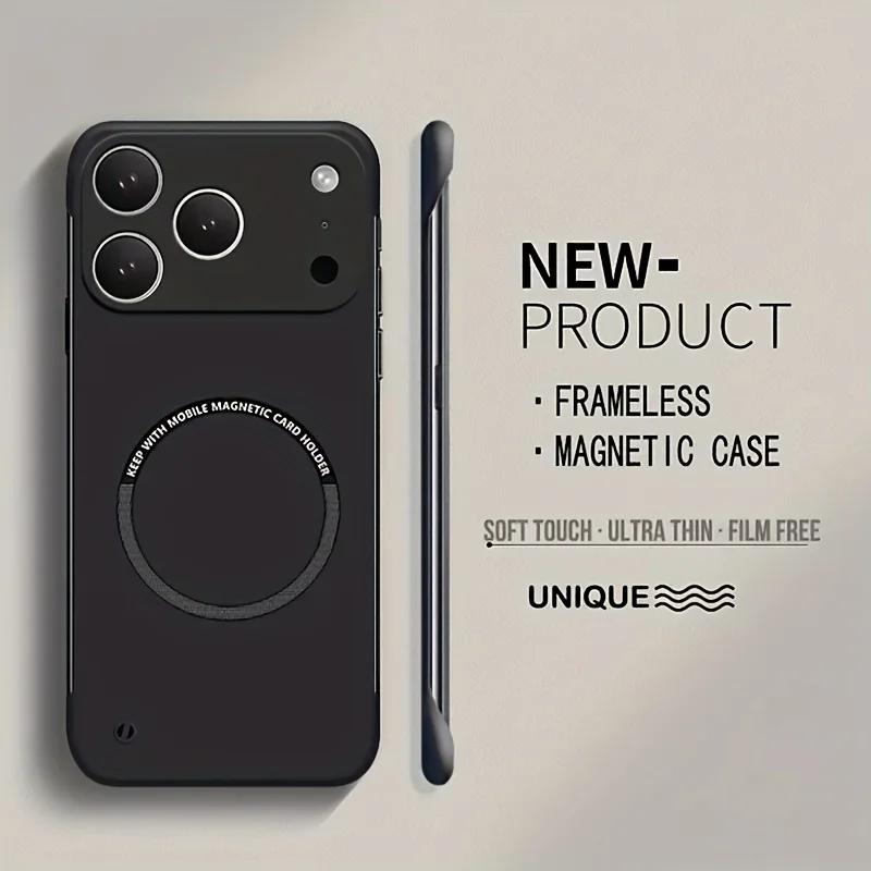 Capa Magnética Sem Moldura Para Iphone X (preta), Compatível Com A Função Magsafe, Capa Traseira Fosca.