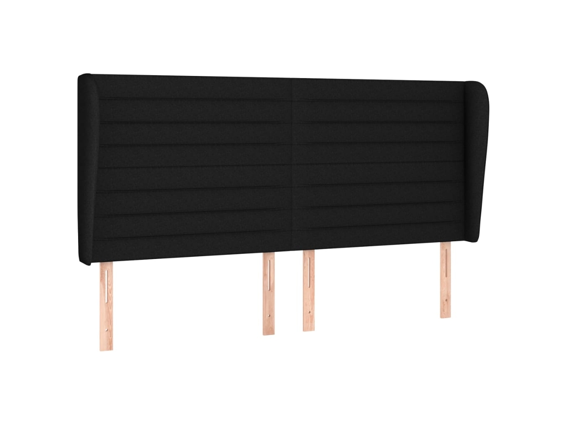Cabeceira de Cama com Abas Tecido Preto MAISON EXCLUSIVE (203x23x118 cm)