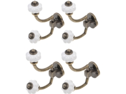 Conjunto De 4 Ganchos Duplos Em Liga Zinco Para Roupas Vintage,