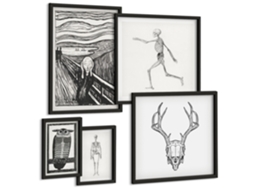 Conjunto De Pinturas Arte Do Surrealismo Natureza Homem Espelharte (5 Peças)
