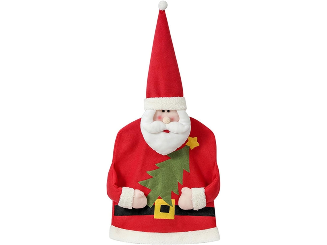 Capas De Cadeira Natalinas - Estampa De Papai Noel - Decoração Festiva Para Festas - Estampa De Papai Noel