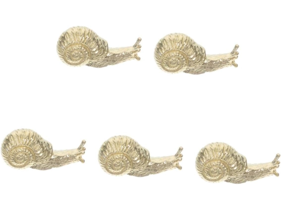 Conjunto De 5 Puxadores Gaveta Em Latão Antigo Com Formato Caracol, Estilo Vintage, Para Armários De Cozinha E Banheiro
