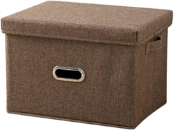 Caixa De Armazenamento Dobrável Com Tampa Organizador Com Alça Para Brinquedos, Café E Roupas Olysi Shop (37 X 27 X 26 Cm)