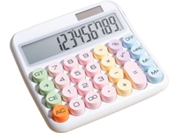 Calculadora Com 12 Dígitos, Ecrã Lcd Extragrande De 5 Polegadas Inclinada A 15°, Botões Grandes E Fáceis De Pressionar (branca)