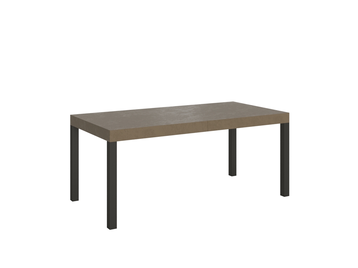 Mesa Extensível Everyday Premium 200/460x90 Cm Cinza Pomba Com Pés Antracite Itamoby
