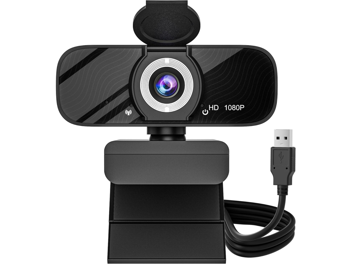 Webcam 1080p Com Microfone Integrado Ângulo Amplo E Tampa De Privacidade