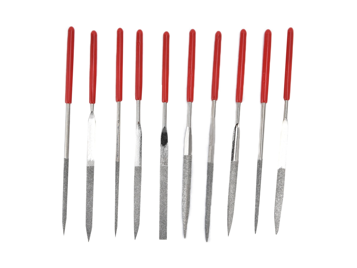 Conjunto 10 Limões De Ponta Mini 3x140mm Aço Durável Alça Confortável Para Joias Modelagem