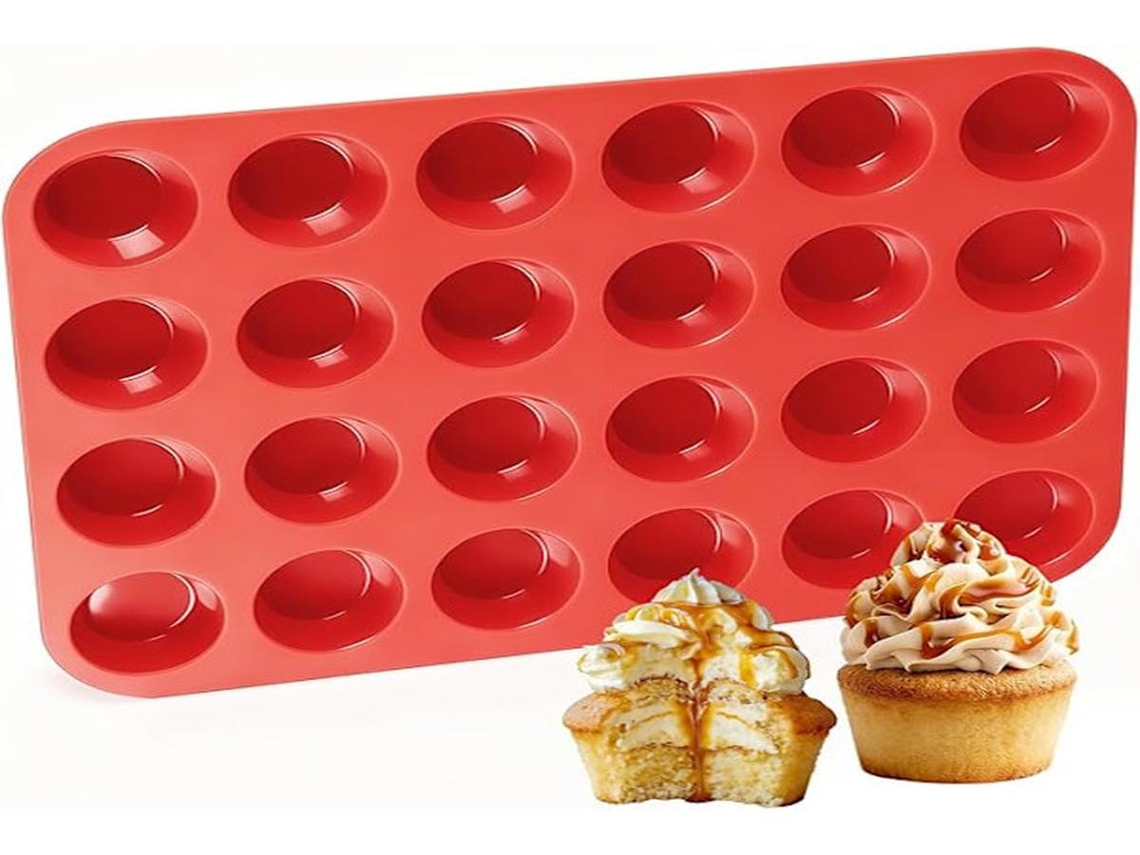 Formas para muffins Lurelia, 1 unidade, silicone antiaderente, para muffins e cupcakes.